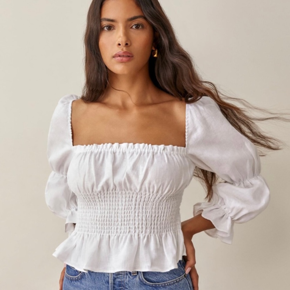 Reformation Reformation Oakgrove Linen Top